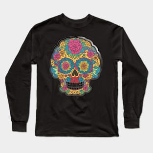 Mexican skull for Cinco de Mayo Long Sleeve T-Shirt